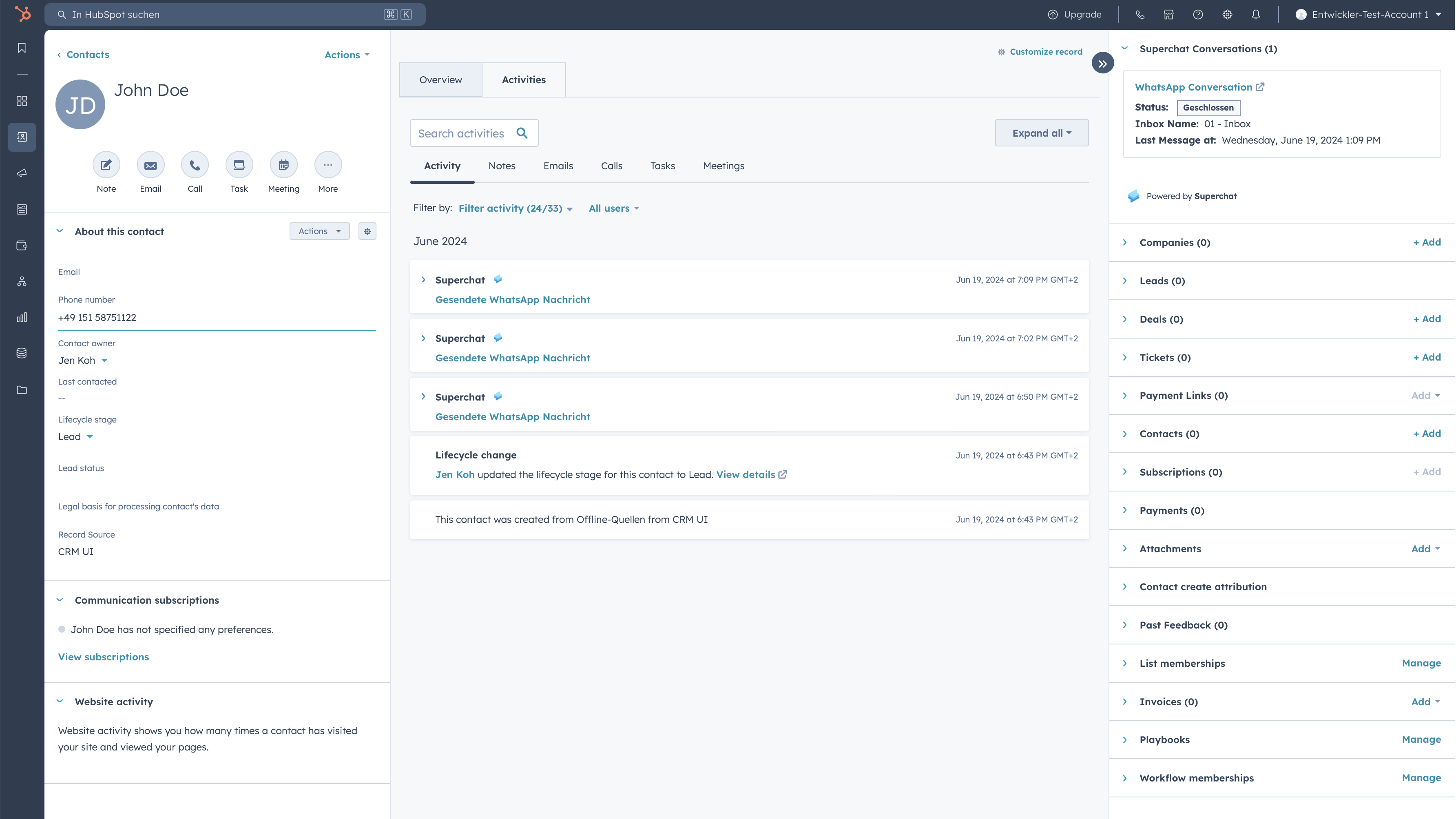 Synchronise conversations and message history