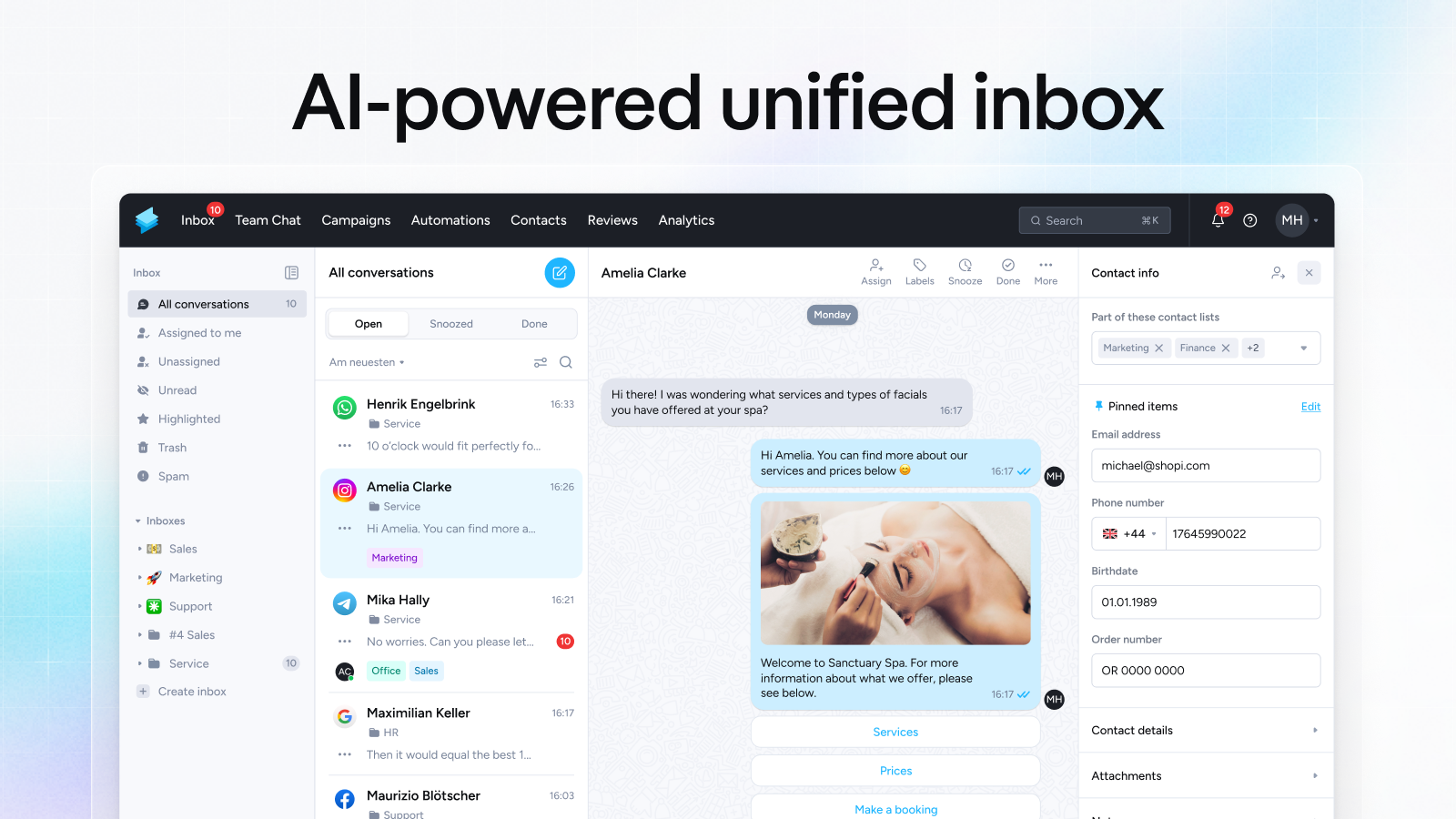 Superchat's unified inbox gathers all your chats in one place